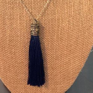 blue tassel necklace